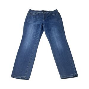 Judy Blue Jeans Womens 32 Blue Relaxed Fit Mid Rise Stretch Dark‎ Wash Cropped